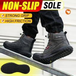 Dian Sen Men's Steel-Toed Safety Shoes With Anti-smash , Anti-Puncture And Anti-Slip Soles, Fashionable Industrial Work Shoes