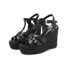 Summer Women's High Heels Roman Sandals Elegant Women's Slope Heels Thick Bottom Leather Women's Shoes Party Wedding Size 43
