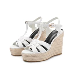 Summer Women's High Heels Roman Sandals Elegant Women's Slope Heels Thick Bottom Leather Women's Shoes Party Wedding Size 43