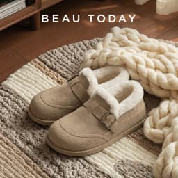 BEAUTODAY Winter Shoes Women Cow Suede Round Toe Buckle Design Warm Short Plush ladies Flat Shoes Handmade 22814