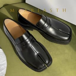Tabi Loafers Men and Women Split Toe Thick Sole Casual Patent Leather Tabbi Black slip on Flats Chunky platform Mocassin shoes