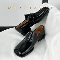 Tabi Loafers Men and Women Split Toe Thick Sole Casual Patent Leather Tabbi Black slip on Flats Chunky platform Mocassin shoes