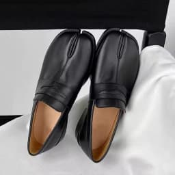 Tabi Loafers Men and Women Split Toe Thick Sole Casual Patent Leather Tabbi Black slip on Flats Chunky platform Mocassin shoes