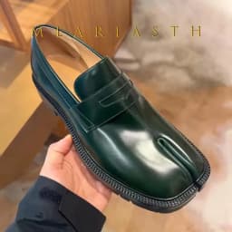 Tabi Loafers Men and Women Split Toe Thick Sole Casual Patent Leather Tabbi Black slip on Flats Chunky platform Mocassin shoes