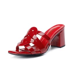 New Classic Summer Women's High Heel Slippers Trend Fashion Genuine Leather Women's Slippers Brand High Heel Fish Mouth Shoes