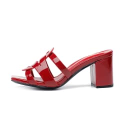 New Classic Summer Women's High Heel Slippers Trend Fashion Genuine Leather Women's Slippers Brand High Heel Fish Mouth Shoes