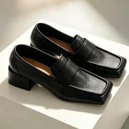 Comfortable Chunky-Heeled Women's Pumps Fashion Square-Toe Soft Leather Designer Loafers Ladies British-Style Office Formal Shoe