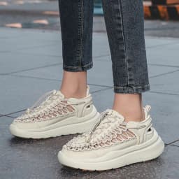 Summer Men Sandals Fashion Handmade Weaving Design Beach Sandals Breathable Casual Flat Sandals Outdoor Couples Sandals Size