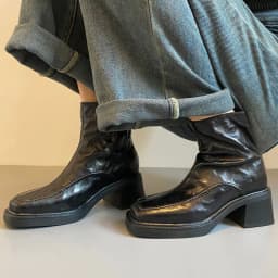 Eilyken Spring Autumn Retro Ankle Boots Women Square Heel Back Zipper Shoes Designer Split Stitching Slim Short Booties