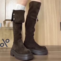 Winter Street Style Platform Sole Women Over The Knee Knight Boots Fold Two Ways Wear Shoes Female Silm Thigh High Booties