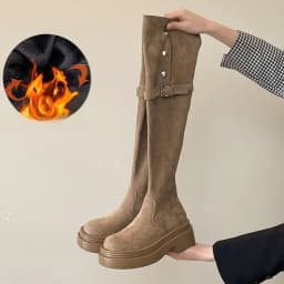 Winter Street Style Platform Sole Women Over The Knee Knight Boots Fold Two Ways Wear Shoes Female Silm Thigh High Booties