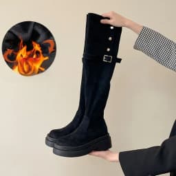 Winter Street Style Platform Sole Women Over The Knee Knight Boots Fold Two Ways Wear Shoes Female Silm Thigh High Booties
