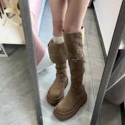 Winter Street Style Platform Sole Women Over The Knee Knight Boots Fold Two Ways Wear Shoes Female Silm Thigh High Booties