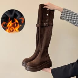 Winter Street Style Platform Sole Women Over The Knee Knight Boots Fold Two Ways Wear Shoes Female Silm Thigh High Booties