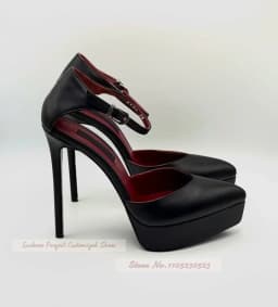Lilac Purple Platform Pointed Toe High Heel Shoes Women Stiletto Heels Ankle Buckle Strap Banquet Pumps Shallow Footwear