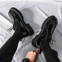 Platform Shoes Oxford Shoes Man Thick-soled Wedding Shoes Formal Business Shoes Patent Leather Lace-up Heightening Casual Shoes