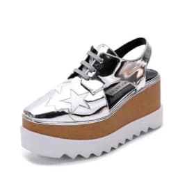 Women Casual Shoes Spring Lady Genuine Leather Casual Sneakers Running Sports Chunky Trainer Stars Breathable Platform Shoes