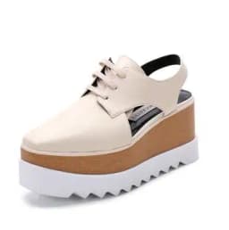 Women Casual Shoes Spring Lady Genuine Leather Casual Sneakers Running Sports Chunky Trainer Stars Breathable Platform Shoes