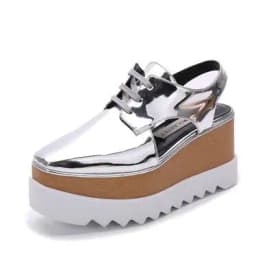 Women Casual Shoes Spring Lady Genuine Leather Casual Sneakers Running Sports Chunky Trainer Stars Breathable Platform Shoes