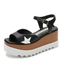 Women Casual Shoes Spring Lady Genuine Leather Casual Sneakers Running Sports Chunky Trainer Stars Breathable Platform Shoes