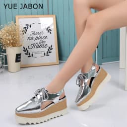 Women Casual Shoes Spring Lady Genuine Leather Casual Sneakers Running Sports Chunky Trainer Stars Breathable Platform Shoes