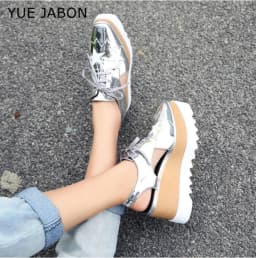 Women Casual Shoes Spring Lady Genuine Leather Casual Sneakers Running Sports Chunky Trainer Stars Breathable Platform Shoes