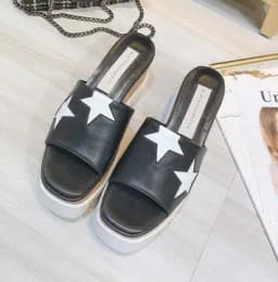 Women Casual Shoes Spring Lady Genuine Leather Casual Sneakers Running Sports Chunky Trainer Stars Breathable Platform Shoes