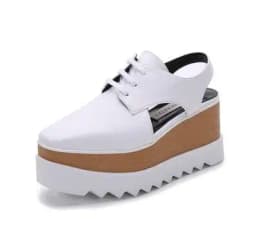 Women Casual Shoes Spring Lady Genuine Leather Casual Sneakers Running Sports Chunky Trainer Stars Breathable Platform Shoes