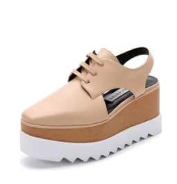 Women Casual Shoes Spring Lady Genuine Leather Casual Sneakers Running Sports Chunky Trainer Stars Breathable Platform Shoes