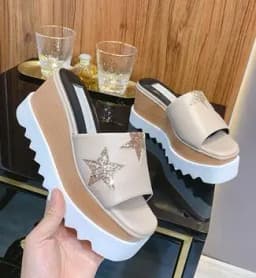 Women Casual Shoes Spring Lady Genuine Leather Casual Sneakers Running Sports Chunky Trainer Stars Breathable Platform Shoes
