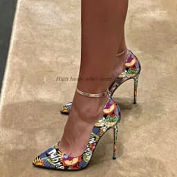 Sexy stilettos print patent leather pumps 2026 summer new in shallow high heels plus size luxury designer party shoes for women