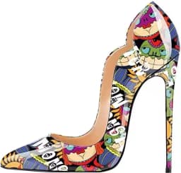 Sexy stilettos print patent leather pumps 2026 summer new in shallow high heels plus size luxury designer party shoes for women