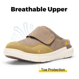 FitVille Men's Wide Fit Slippers with Arch Support Breathable Adjustable House Mules Orthopedic Indoor Walking Shoes