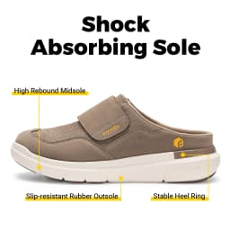 FitVille Men's Wide Fit Slippers with Arch Support Breathable Adjustable House Mules Orthopedic Indoor Walking Shoes