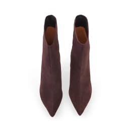 NEW TREND 2026 Autumn Winter Women Cow Suede High Thin Heeled Ankle Boots Black Apricot Khaki Chocolate Ladies Pointed Toe Boots