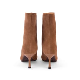 NEW TREND 2026 Autumn Winter Women Cow Suede High Thin Heeled Ankle Boots Black Apricot Khaki Chocolate Ladies Pointed Toe Boots