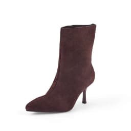 NEW TREND 2026 Autumn Winter Women Cow Suede High Thin Heeled Ankle Boots Black Apricot Khaki Chocolate Ladies Pointed Toe Boots
