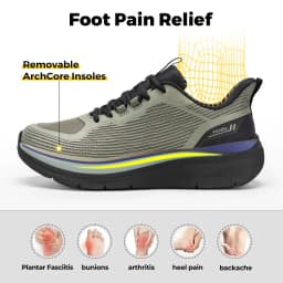 Fitville Men'S Walking Shoes Thick Soled Slip On Shoe Height Increasing Breathable Sneakers Wide Comfortable Outside&Work Shoe
