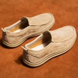 Summer Shoes Luxury Brand Loafers Male Breathable Nubuck Leather Punching Outdoor Hiking Shoes Comfty Casual Man Walking Shoes