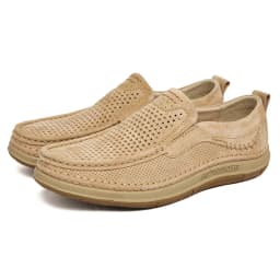 Summer Shoes Luxury Brand Loafers Male Breathable Nubuck Leather Punching Outdoor Hiking Shoes Comfty Casual Man Walking Shoes