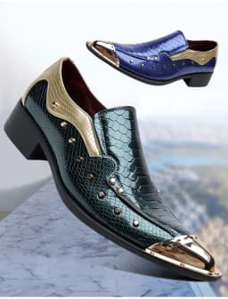Handmade Red Men's Crocodile Leather Shoes Metal Pointy Toe Business Dress Suit Men Shoe Oxfords Flats Zapatos De Hombre