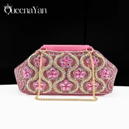 Queena Yan Popularity Open Toe Luxury Fashion Women High Heels Shoes and Bags Set With Rhinestone for Wedding Party Elegant