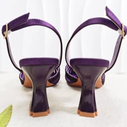 INS Elegant Mature Style Purple Color Party Wedding Pointed Toe Women High Heels and Bag Set Decorated With Colorful Rhinestone