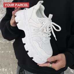 Height increasing 7CM men's shoes IG dad shoes sporty and versatile summer breathable mesh thick sole derby shoes
