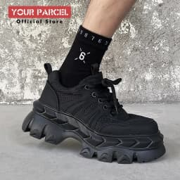 Height increasing 7CM men's shoes IG dad shoes sporty and versatile summer breathable mesh thick sole derby shoes
