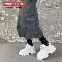 Height increasing 7CM men's shoes IG dad shoes sporty and versatile summer breathable mesh thick sole derby shoes