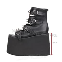 Metal Decor Platform Sandal Ankle Boot Leather Solid Color Belt Buckle Women Shoes Round Toe Height Increasing Luxury Summer New