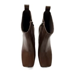 2027 Autumn Winter Trendy New Simple Versatile Sexy Square Toe Slim Heel Side Zipper Women's Genuine Leather Ankle Boots