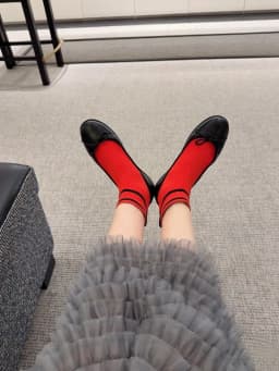 Sweet Bowknot Elastic Sock Boots Women's Genuine Leather Ballet Flat Shoes Patchwork Round Head Low Heel Mary Jane Single Shoes