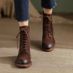 Hot Nubuck Women Boots Winter Retro and Old Lace-up Shoes Woman Short Boots Ankle Boots Thick Bottom Platform Shoes Cross-tied